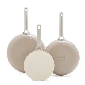 Greenpan Cc007980-001 8 Inch 10 And 12 3 Piece Frying Pan Skillet Set Hard Anodized Ceramic
