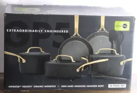 Cc008401-001 Greenpan Gp5 Champagne/slate 14 Pc Ceramic Non-stick Cookware Set With Lids