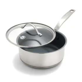 Cc008843-001 Greenpan Stainless Steel Treviso 2.1 Quart Saucepan With Lid Healthy Ceramic Non