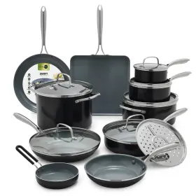 Cc008850-001 Greenpan 17 Piece Nonstick Swift Cookware Set Ceramic Pfas-griddle Frying Pans
