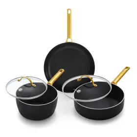 Cc009296-001 Greenpan 5 Piece Set Cookware Pots And Pans Ceramic Nonstick Pfas-free Hard