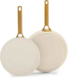 Cc009660-001 Greenpan Nonstick Reserve Pro 10 And 12 Frying Pan Set Ceramic Cream White
