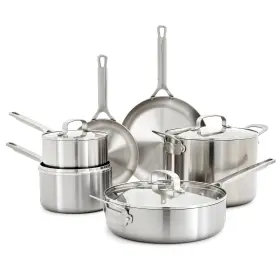 Cc009760-001 Greenpan X Bobby Flay 10 Piece Stainless Cookware Set Tri-ply Multiclad Pots