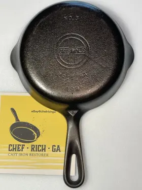 709i Griswold 1939-44 #3 Cast Iron Skillet 709i/2 Expertly Restored. No Wobble