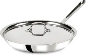 11644901318 Groupe Seb All-clad D3 12 Inch Stainless Steel Frying Pan With Lid 3-ply Ind