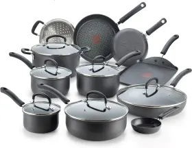 32406055629 Groupe Seb T-fal Ultimate Hard Anodized Nonstick Cookware Set 17 Piece Oven Broiler Safe 4