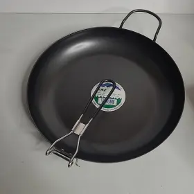 Gsi Outdoors 090497602122 12 Inch Folding Handle Non-stick Steel Fry Pan Camp Skillet Camping