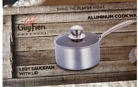 Guy Fieri 849808024029 Aluminum Cookware 1.5 Quart Saucepan With Lid And Induction Bottom New Boxed