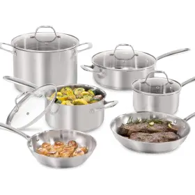 Guy Fieris Flavortown 810115943440 Fieri 10-pc Stainless Steel Cookware Set - Oven Safe 500 F