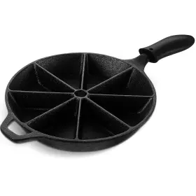 Yof-havawish-212 Havawish Cast Iron Wedge Pan With Black Silicone Hot Handle Holder