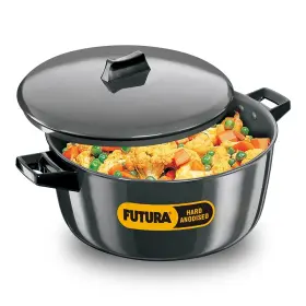 Hawkins 901165104539 Futura 6 Litre Cook N Serve Bowl Hard Anodised Saucepan With Ano