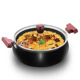 Hawkins 901165105321 Futura 5 Litre Cook N Serve Handi Hard Anodised Biryani With Glass Lid S