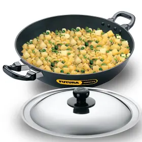 Hawkins 901165115115 Futura Q57 Deep Fry Pan Kadai With Lid 4 Liter Gray