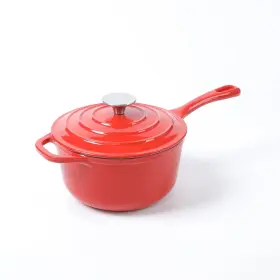 Hawok 786899988048 Enameled Cast Iron Saucepan 2.65 Quart/2.5liters Red