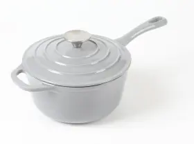 Hawok 786899988659 Enameled Cast Iron Saucepan 2.65 Quart/2.5-liters Gray