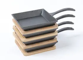 Hawok 786899989830 Cast Iron Mini Square Skillet Set Of 4