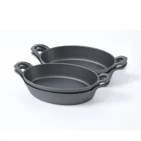 Hawok B08y7vrhk2 Cast Iron Oval Casserole Dish Au Gratin Cookware 4 Pcs