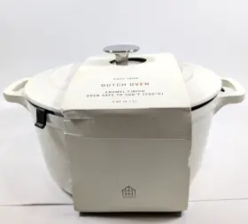 Hearth & Hand 493240305019 And With Magnolia Cast Iron Dutch Oven 5 Quart Enamel Handle Chipped