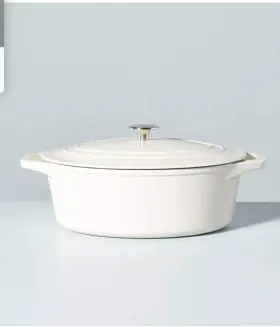 83032046 Hearth & Hand With Magnolia 6 Quart Enameled Cast Iron Dutch Oven Sour Cream - And