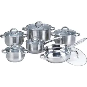 W-001 Heim Concept Silver 12-piece Stainless Steel Cookware Set With Glass Lid