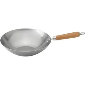 Helens Asian Kitchen 887680254790 Wok Set - Pan With Lid 13.5 Inch Carbon Steel Nonstick Flat Bottom