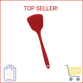 97004 Helens Asian Kitchen Silicone Wok Turner And Stir Fry Spatula 13-inches Red