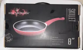 Hells Kitchen 849808002256 New Inch Red Frying Pan With Soft Touch Handles 8