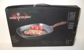 Hells Kitchen 849808006971 11 Inch Forged Aluminum Non-stick Grill Pan - New Sealed Box