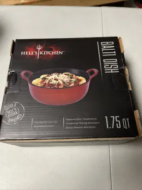 1.75qt-red-cast Hells Kitchen Hk-277 Nonstick Iron Balti Dish 1.75 Quart - Brand New