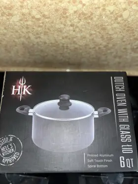 Hk-311 Hells Kitchen 6 Quart Stockpot Dutch Oven With Glass Lid Nonstick Soup Pot