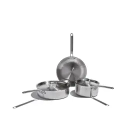 Eat-17305 Heritage Steel Eater Series 5 Piece Essential Cookware Set 5-ply Stainless