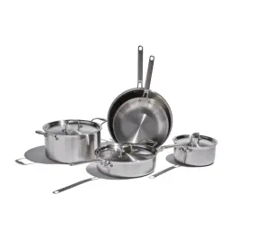 Eat-17310 Heritage Steel Eater Series 8 Piece Core Cookware Set 5-ply Stainless