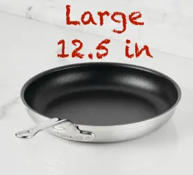 Hestan 051153315770 Probond Forged Brushed Clad Stainless Steel Titum Nonstick Skillets Pan
