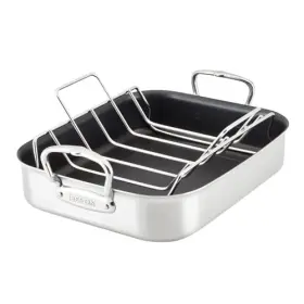 Hestan 051153316845 Provisions Collection - Classic Clad Nonstick Roasting Pan With Stainless Ste