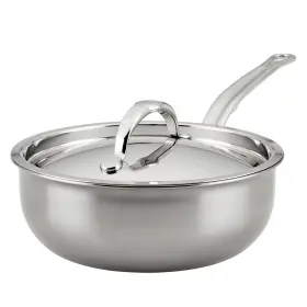 Hestan 051153600456 Nanobond Collection - Titanium Stainless Steel Saucier Pan With Lid Induct