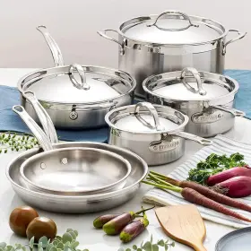 31562 Hestan 10 Piece Probond Clad Ultimate Cookware Set Stainless Steel