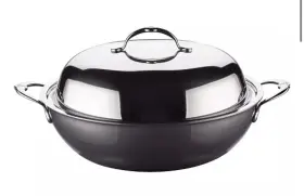 31583 Hestan Nanobond Titanium Stainless Steel 14 Inch Covered Wok