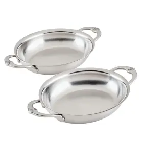 Hestan B0f3kcnv9y Provisions Oval Roasting Pan And Au Gratin Baking Dish Clad Stainless