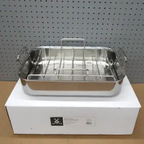 Hestan Provisions 051153317897 Brushed Stainless-steel Classic Roaster With Rack Large Free
