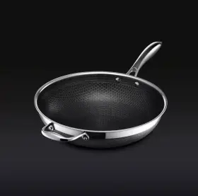 Hexclad 313044156115 Brand New 12 Inch Hybrid Stainless Steel Wok Nonstick No Lid With Bag