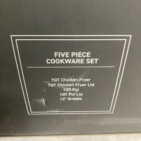 Hexclad 810140341129 Cookware 5 Piece Hybrid Nonstick Pot Set 1qt 7 Quart 12 Inch Griddle