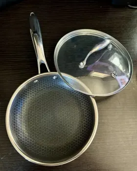 Hex8panlid Hexclad 859006007007 Hybrid 8 Inch Cookware Frying Pan With Lid