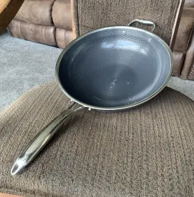 Hexclad 859006007038 12-inch Stainless Steel Hybrid Wok Nonstick No Lid New