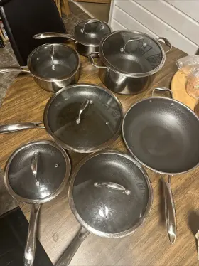 Hex6pcpan Hexclad 859006007106 Hybrid Stainless Steel 13 Piece Cookware Set With Lids
