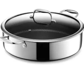 Hexclad 859006007526 7 Quart Hybrid Deep Saut Pan Pot Chicken Fryer With Lid