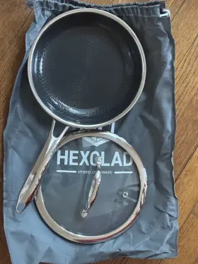 Hex12panlid Hexclad 859006007700 New 10 Inch Hybrid Stainless Steel Frying Pan With Tempered Glass Lid