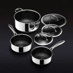 Hex6pcpot Hexclad Hybrid Nonstick 6-piece Pot Set 8 3 And 2 Quart Pots With Lids