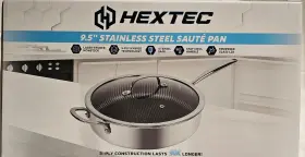 Hextec 041979210373 11 Inch 3 Ply Hybrid Stainless Steel Saute Pan With Tempered Glass Lid New