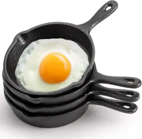 Hiceeden 445041168181 4 Pack Mini Cast Iron Skillet Inch Small Frying Pans With Double Drip-sp