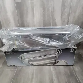 15-4724 Himark Vintage Stainless Fish Poacher Veggie Steamer Complete 18 Inch L X 6 W New